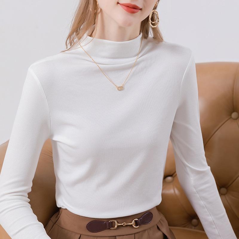 Semi-turtleneck Bottoming Shirt Women's Summer New Women's Clothing Basic Long-sleeved Women's Modal Top