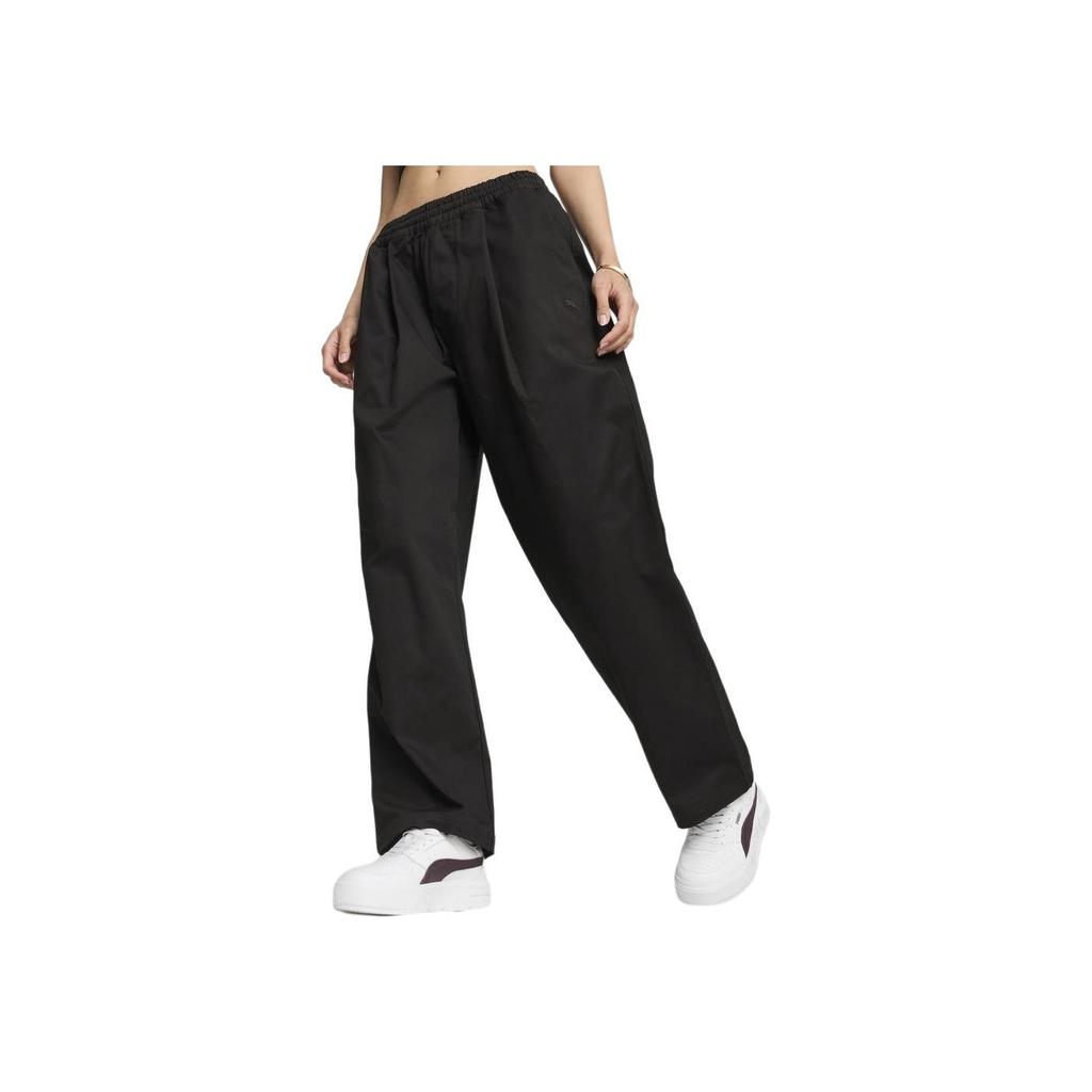 Puma Artisanal Popular Series Solid Color Loose Fit Casual Pants Unisex bottoms Black 630024-01