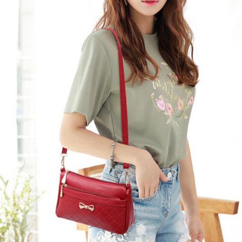 Yogodlns Mode Frauen Bowknot Design PU Leder Handtasche Kleine Schulter Messegner Taschen Hochwertige Umhängetasche