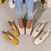 Fashion Women Flats 2025 New Solid Color Square Toe Shallow Loafers Women Slip on Shallow Comfortable Flat Shoes for Women Shoes