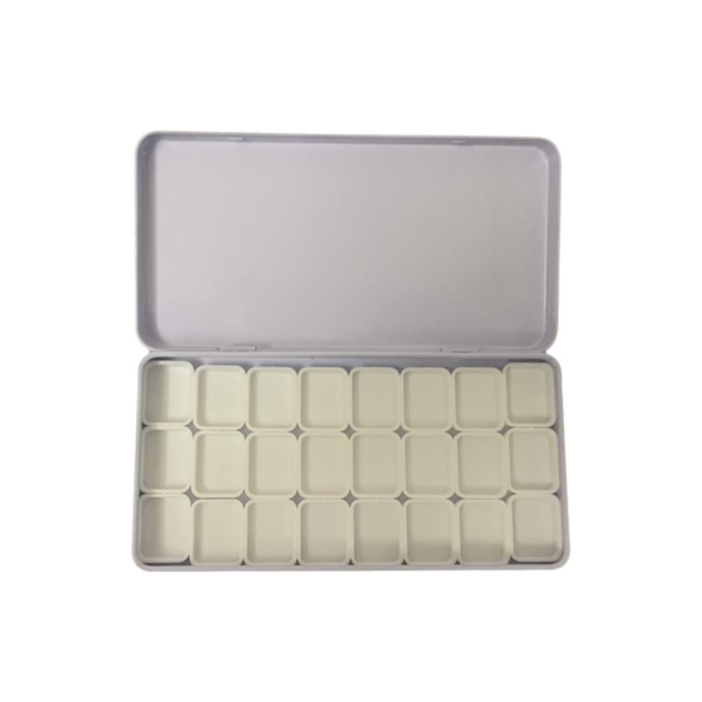 12/21/24/45 Grids Watercolor Paint Box Empty Grid Iron Box Pigment Storage Tray Portable Rectangular Shape Art Palette Sketching