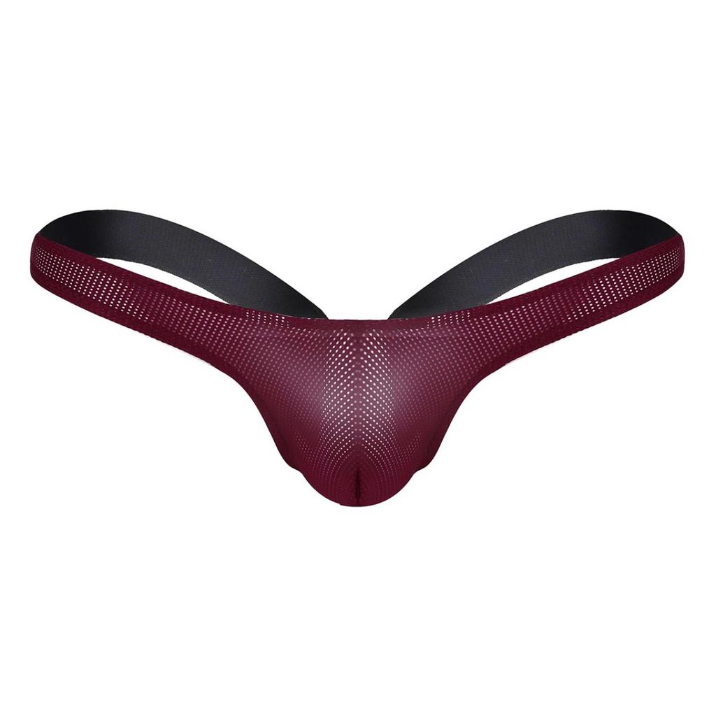 Mens Hollow Out Breathable Stretchy Open Back Jockstrap Bikini G-string Thong Underwear