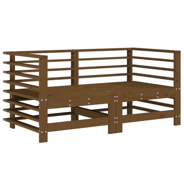 VidaXL Canapés d'Angle de Jardin 2 pcs, Sièges avec Dossier, Meubles de Terrasse Patio Arrière-cour Balcon Extérieur, Marron 825635