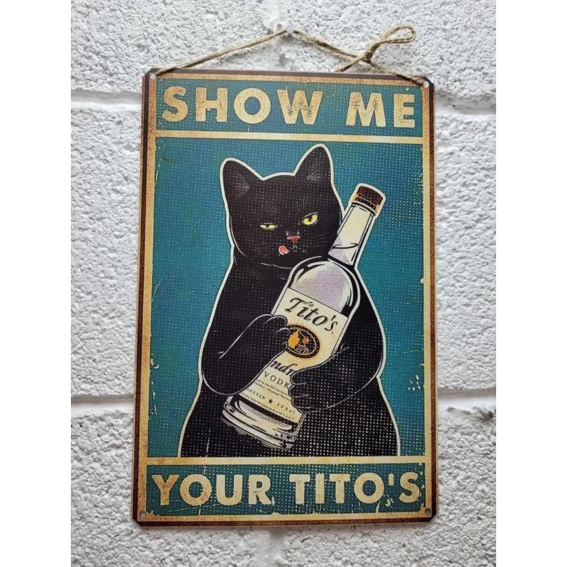 Katzen Metall Wandkunst, Haustierliebhaber Poster Schild