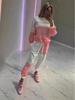 European & American Women's Sprinkle Stripe Top and Drawstring Pants Two-Piece Set, 2025 Collection.