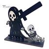 Dark Theme Table Organizer Halloween Wooden Napkin Holder, Ghost Pumpkin Skeleton Cat Bat Tissue Dispenser, Waterproof Gothic Room Decor Tabletop for