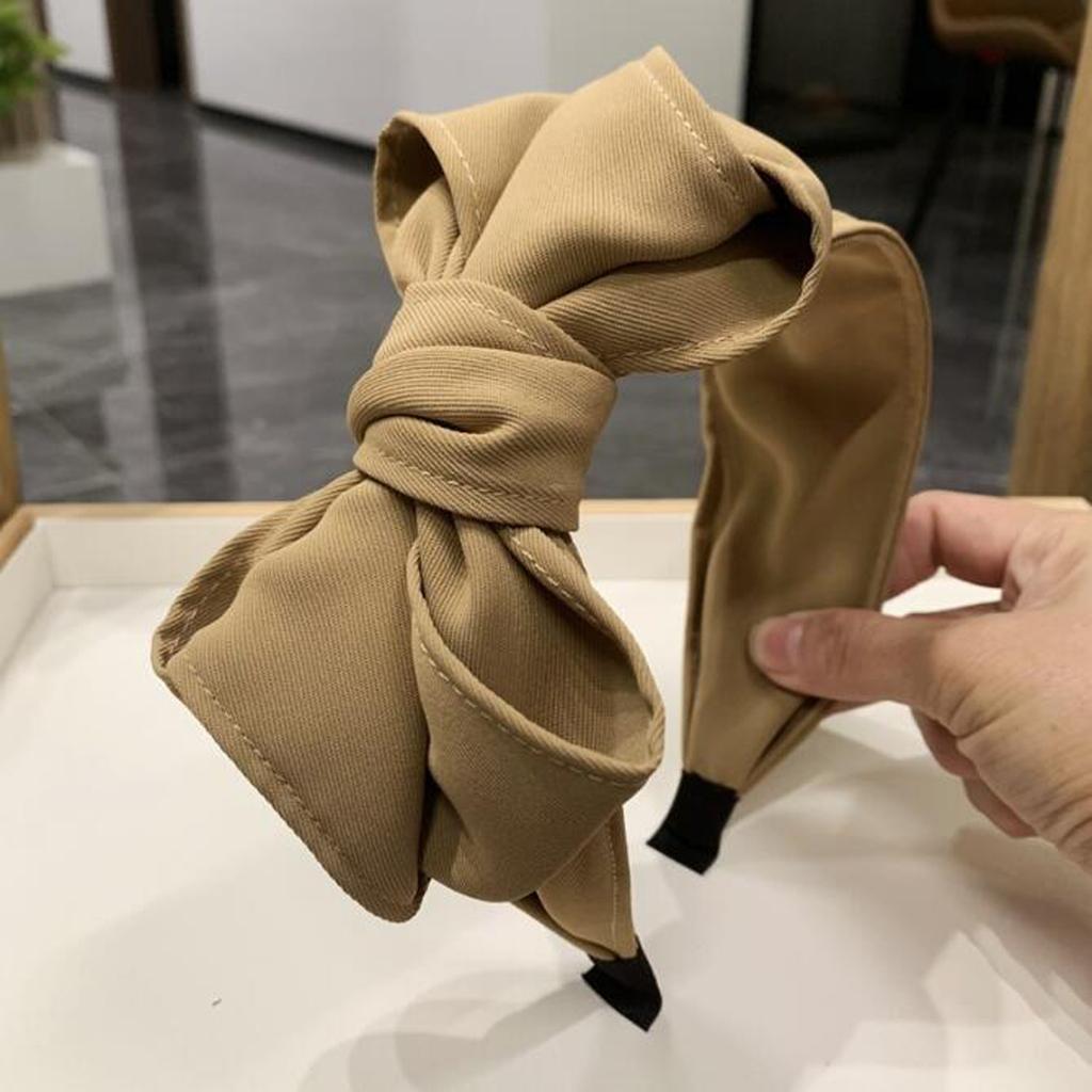 PROLY New Fashion Women Headband Big Bowknot Side Knot Hairband Casual Classic Headwear Solid Color Turban Hair Accessories