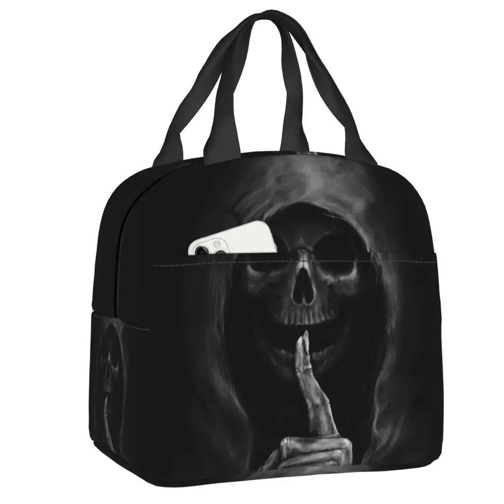Evil Hands Skull Lunch Bag Leakproof Halloween Gothic Skeleton Thermal Cooler Insulated Lunch Box For Women Kids Food Tote Bags