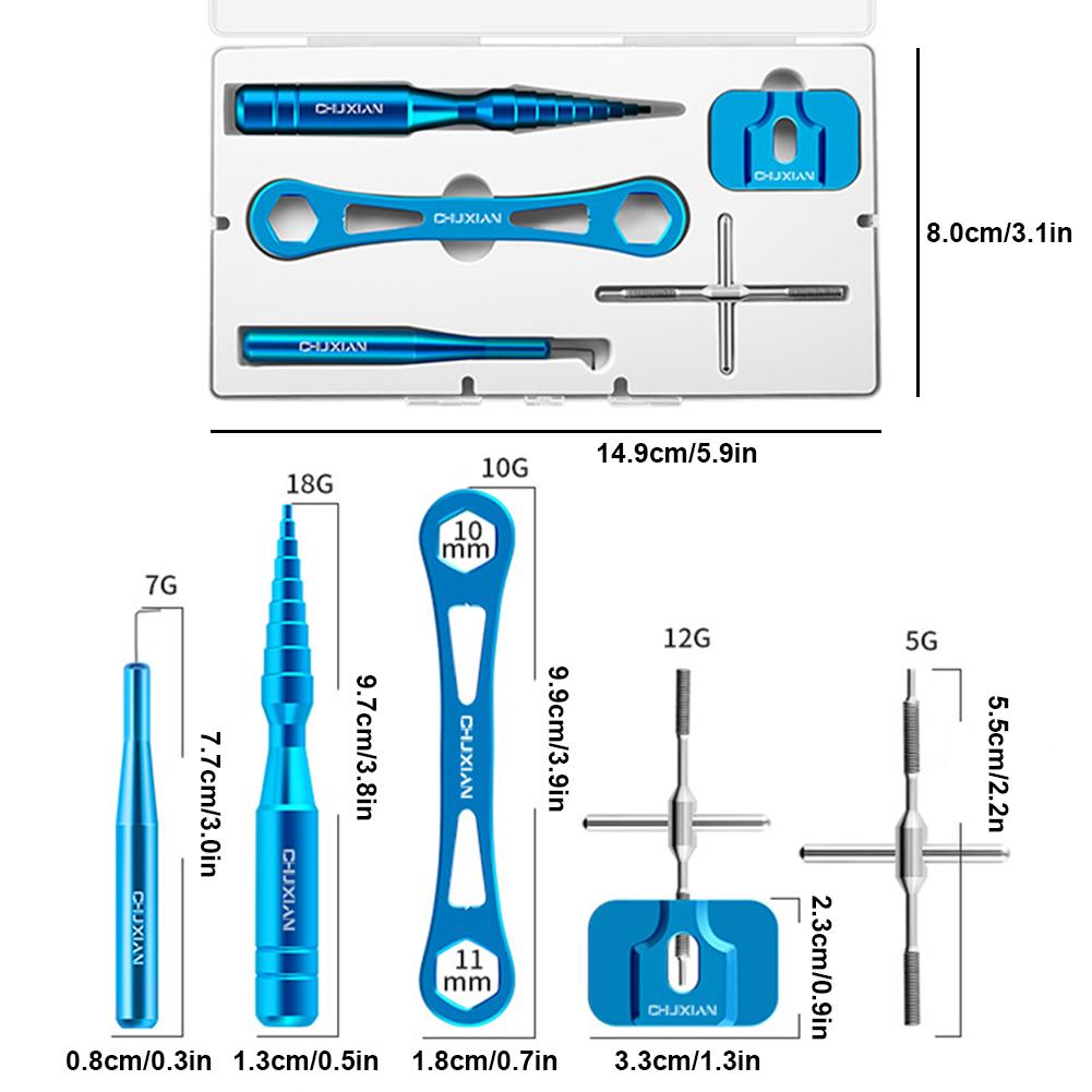 Lure Fishing Wheel Aluminum Alloy Disassembling Tool Fishing Wheel Maintenance Tool Including Disassembling Pin Wrench Trapezoidal Cone