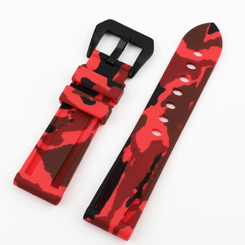 

Universal Camouflage Silicone Watch Strap 22mm 24mm 26mm Waterproof Wristband for Men Women Rubber Bracelet Band Accessories 26mm