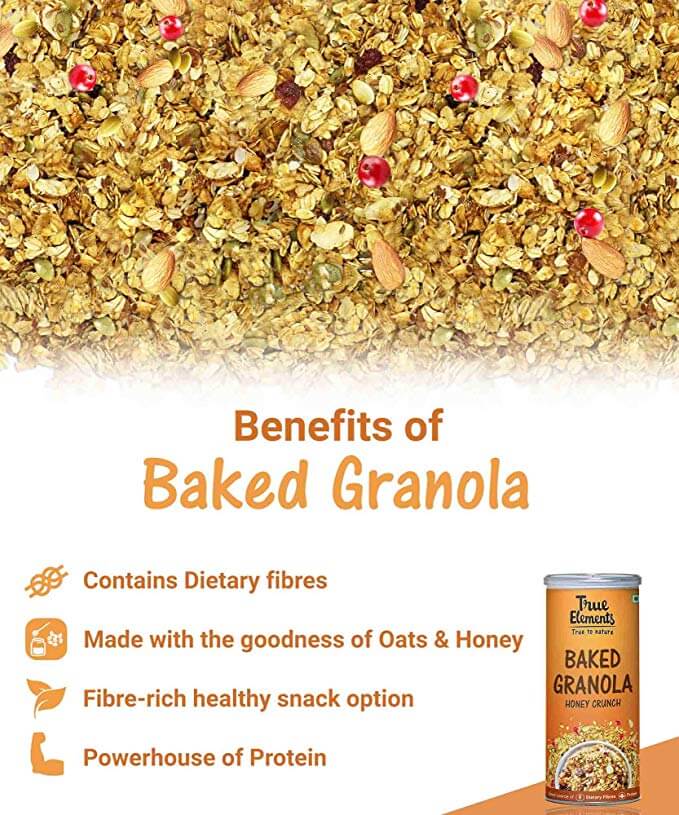 Baked Granola with Honey (350 G), Baked Granola Honey Crunch, True Elements