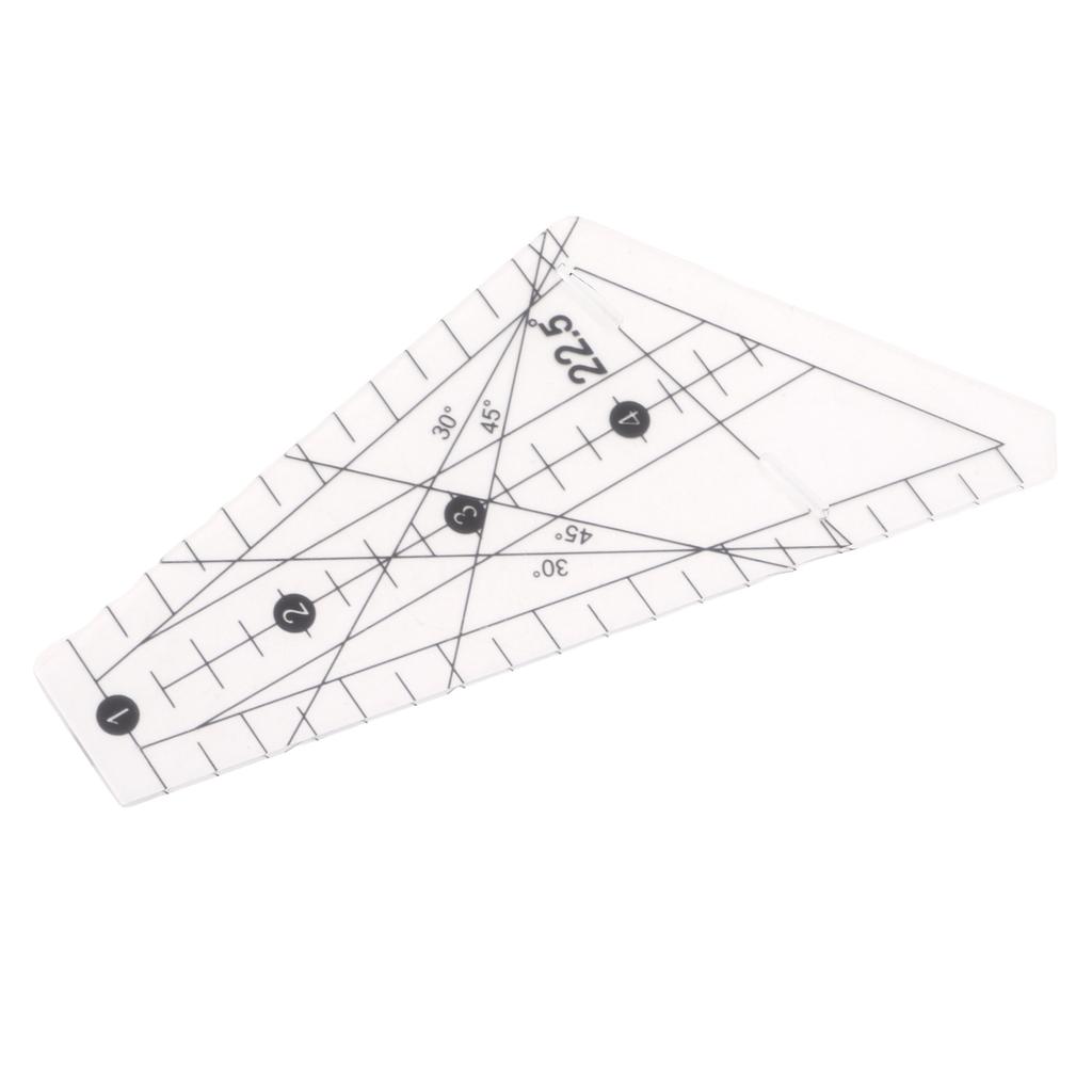 Quilting Ruler 22.5 Degrees Slot Design Transparent Plastic Tailor Ruler Tool for Sewing DIY
