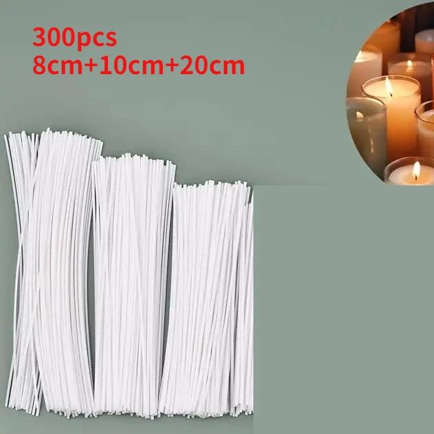 100/300pcs Waxed Cotton Candle Wicks Bulk Hand Dipped Reinforced Wick Bundles for DIY Candle Making Ghee Lamp Supplies