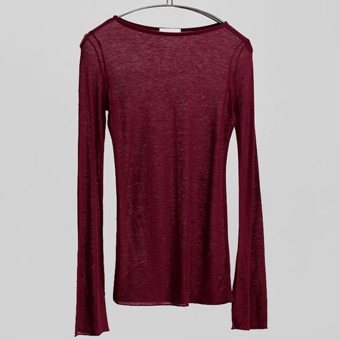 

Женская облегающая футболка Dongdaemun из Южной Кореи с разрезом на груди - сексуальный и стильный легкий весенний топ One Size