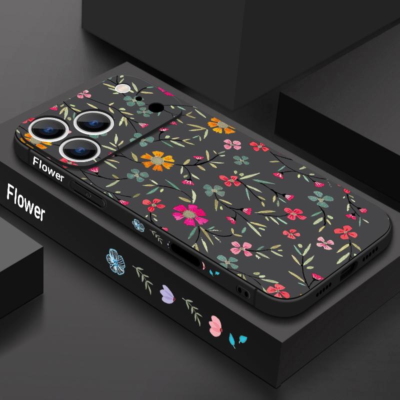Cartoon Daisies Flower Pattern Lanyard Case For iPhone 17 Pro Max iPhone 16 15 14 13 Pro Max 11 16E 17E Soft Silicone Phone Back Cover