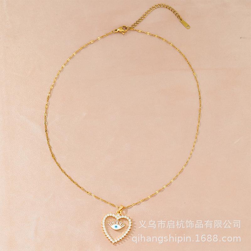 Wind Light Luxury Love Necklace Female Personality Versatile Temperament Demon'S Eye Clavicle Chain