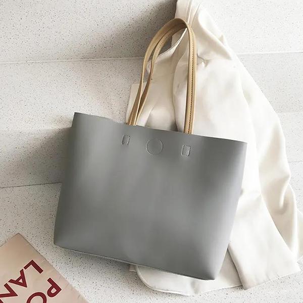 

Женская винтажная сумка с ручкой, повседневные однотонные сумки, женские сумки на плечо большой вместимости, сумки с верхней ручкой серый