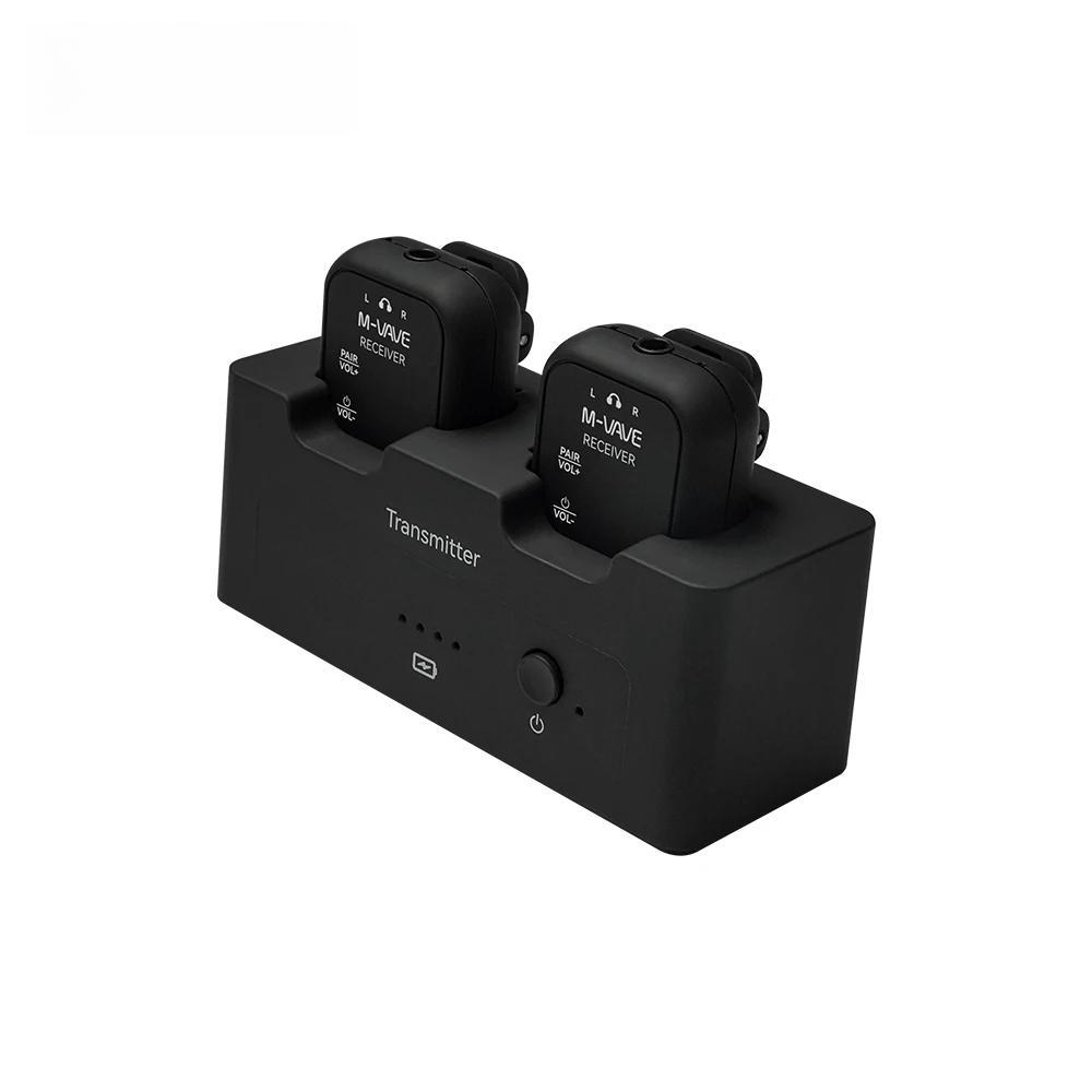 WP-12 Беспроводная система внутриушного мониторинга 2,4 ГГц|Система 1Tx+2Rx со сверхнизкой задержкой 3 мс|Воспроизведение 24 часа|Зарядный кейс 1800 мАч чёрный