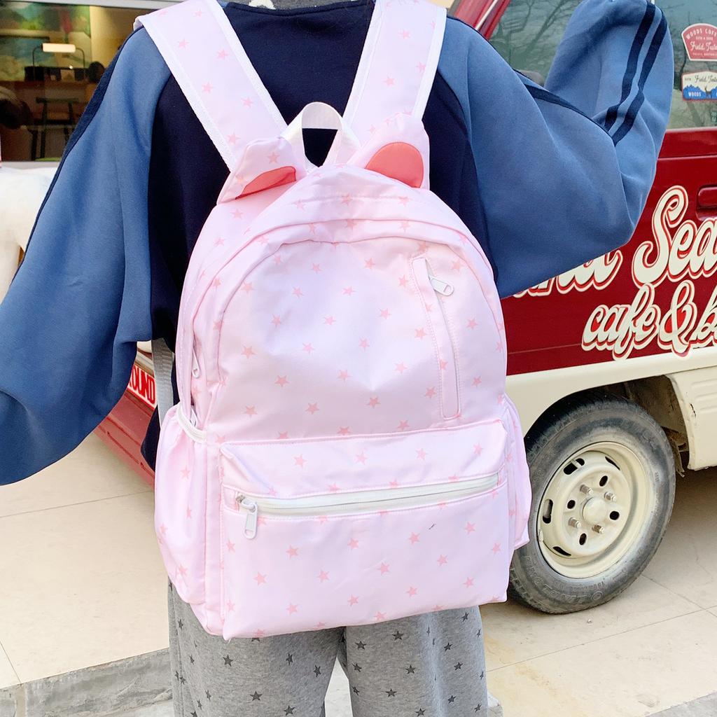 Schoolbag fresh and sweet girl backpack casual versatile class backpack Japanese cartoon print anti-splashing travel backpack