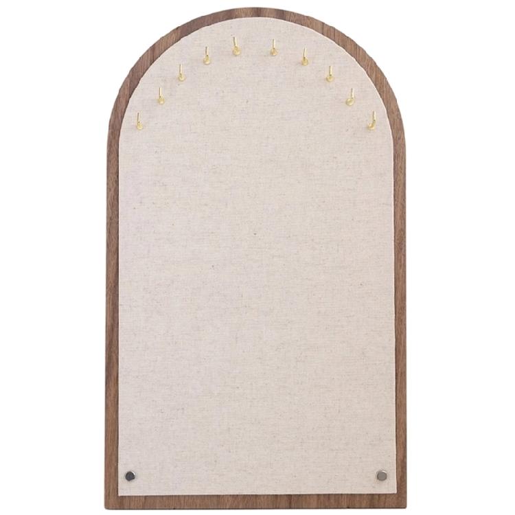 

Jewelry Display Stand Wood Necklace Hanger With Adjustable Layers Linen Cloth Bracelet Organizers Home Store Decoration
