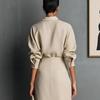 1116 European and American women's clothing spring elegance temperament commuter long-sleeved shirt irregular split skirt set