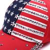 Rhinestone Embellished Star & Stripe Fashion Baseball Cap - Stylish Summer Street Style Trucker Cap for Sun Protection