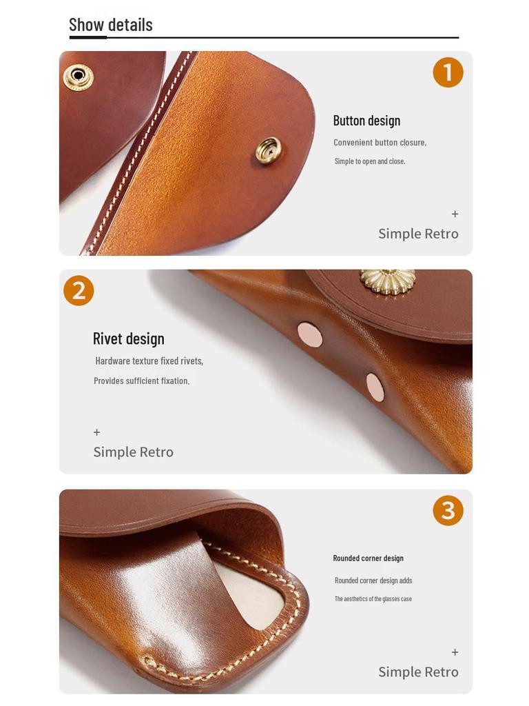 Neues Brillenetui aus Top-Layer-Rindsleder - Tragbare Aufbewahrungstasche für Sonnenbrillen