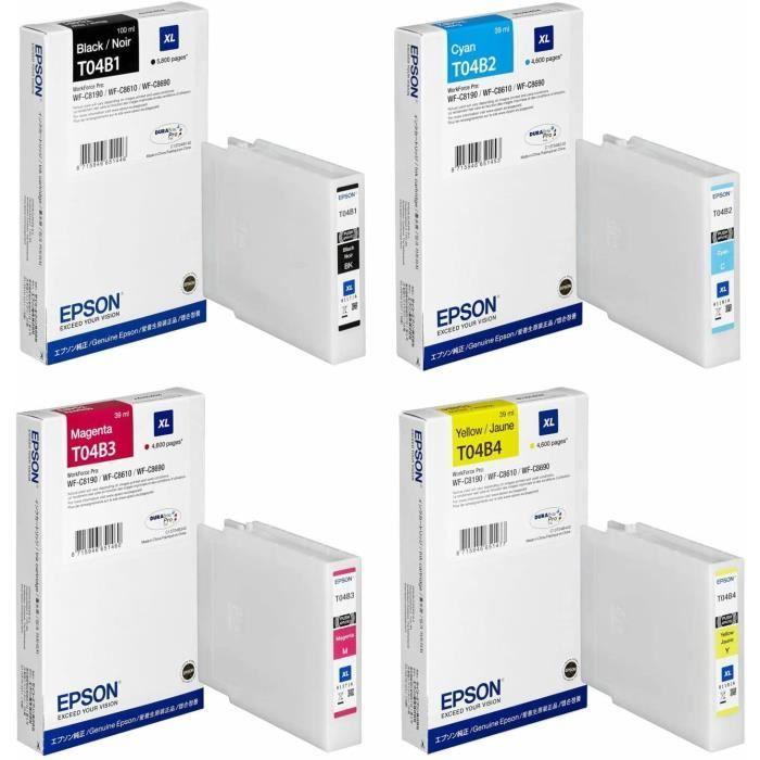 Epson Lot Complet De Cartouches D'encre T04B1 T04B2 T04B3 T04B4 XL Multipack Noir,cyan,magenta,jaune