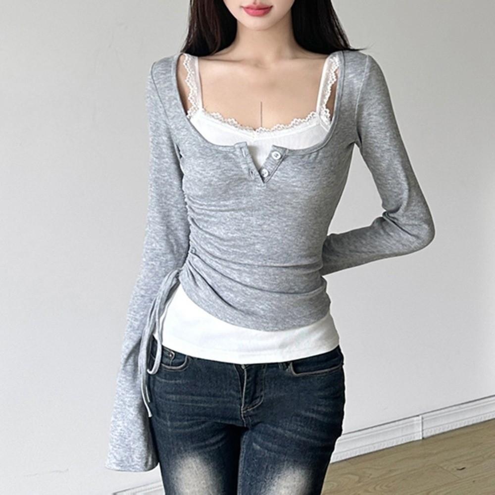 Bell Sleeve Slim Crop Tops Bow Skinny Knitwear Sweet Bottoming Top Spicy Girl