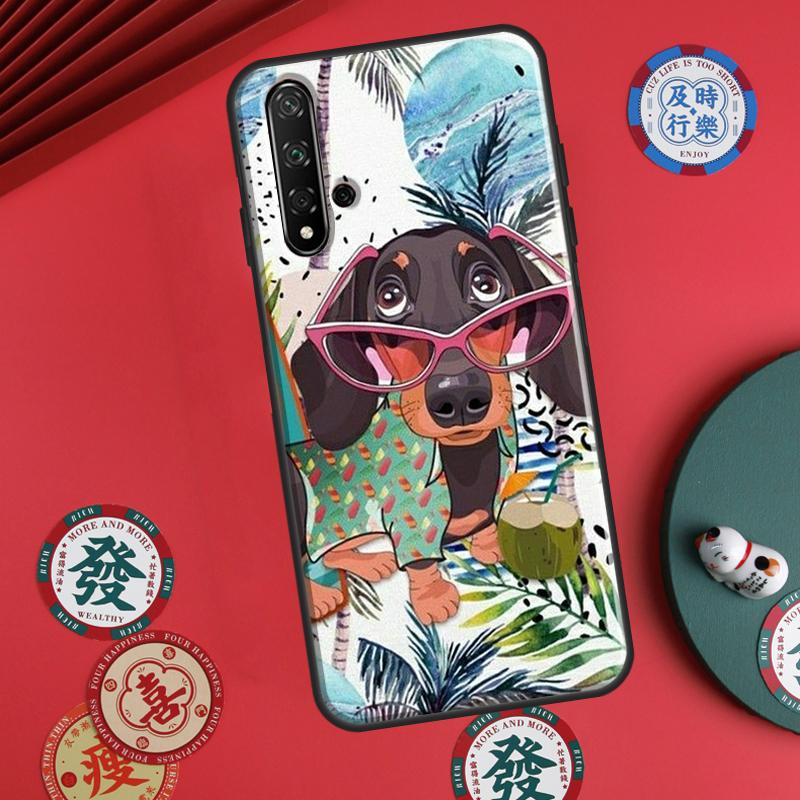 

Cartoon Dachshund Dog For Huawei P60 Pro P30 P40 Lite Nova 7i 8i 11i 12i 12s 10 9 SE Y90 Y60 Y70 Y72 Y61 Y91 Case Huawei Nova 10