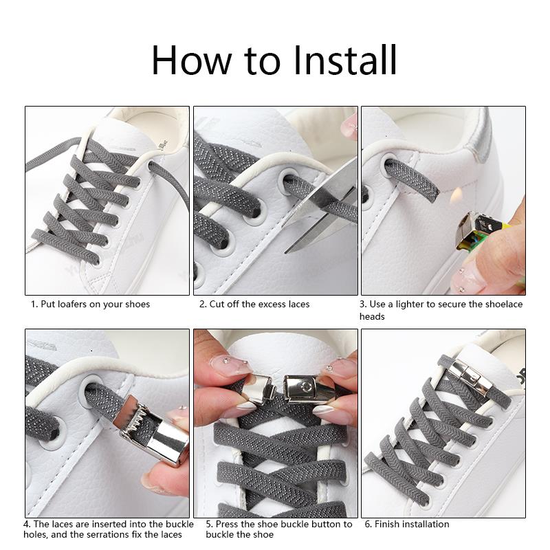 New Press Lock Shoelaces Without ties 8MM Width Flat Elastic Laces Sneakers Kids Adult No Tie Shoe laces for Shoes Accessories