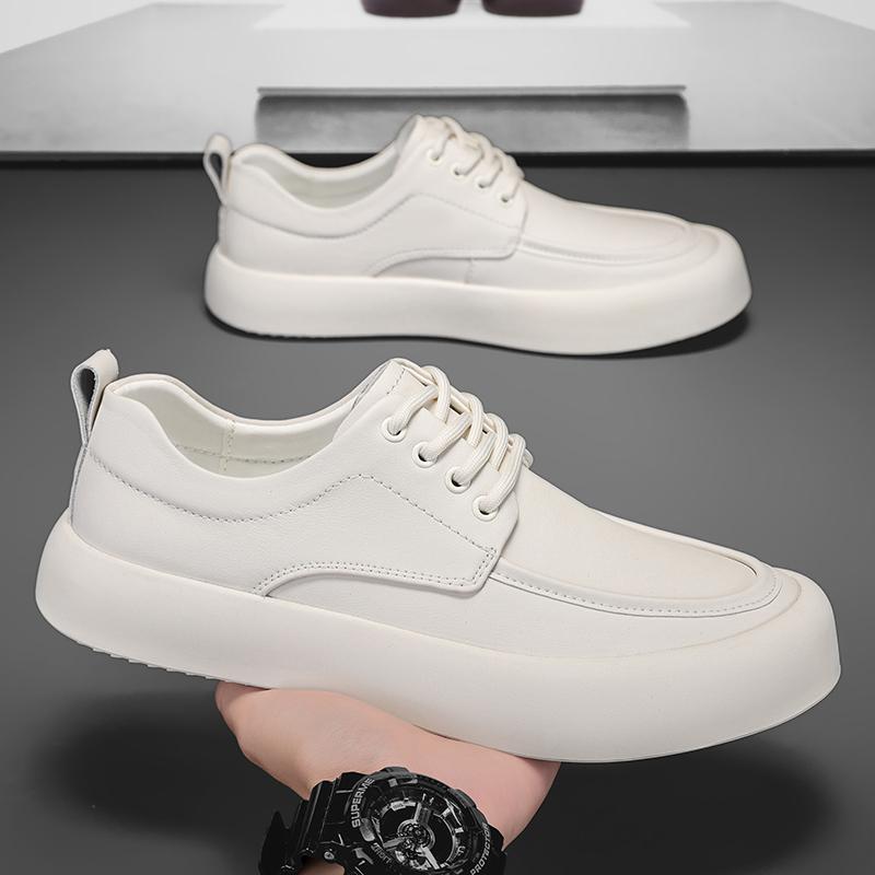 Men's Genuine Leather Business Casual Shoes Youth Fashion Casual Platform Shoes Men's All-match Outdoor Breathable Shoes Soft Wedding Shoes