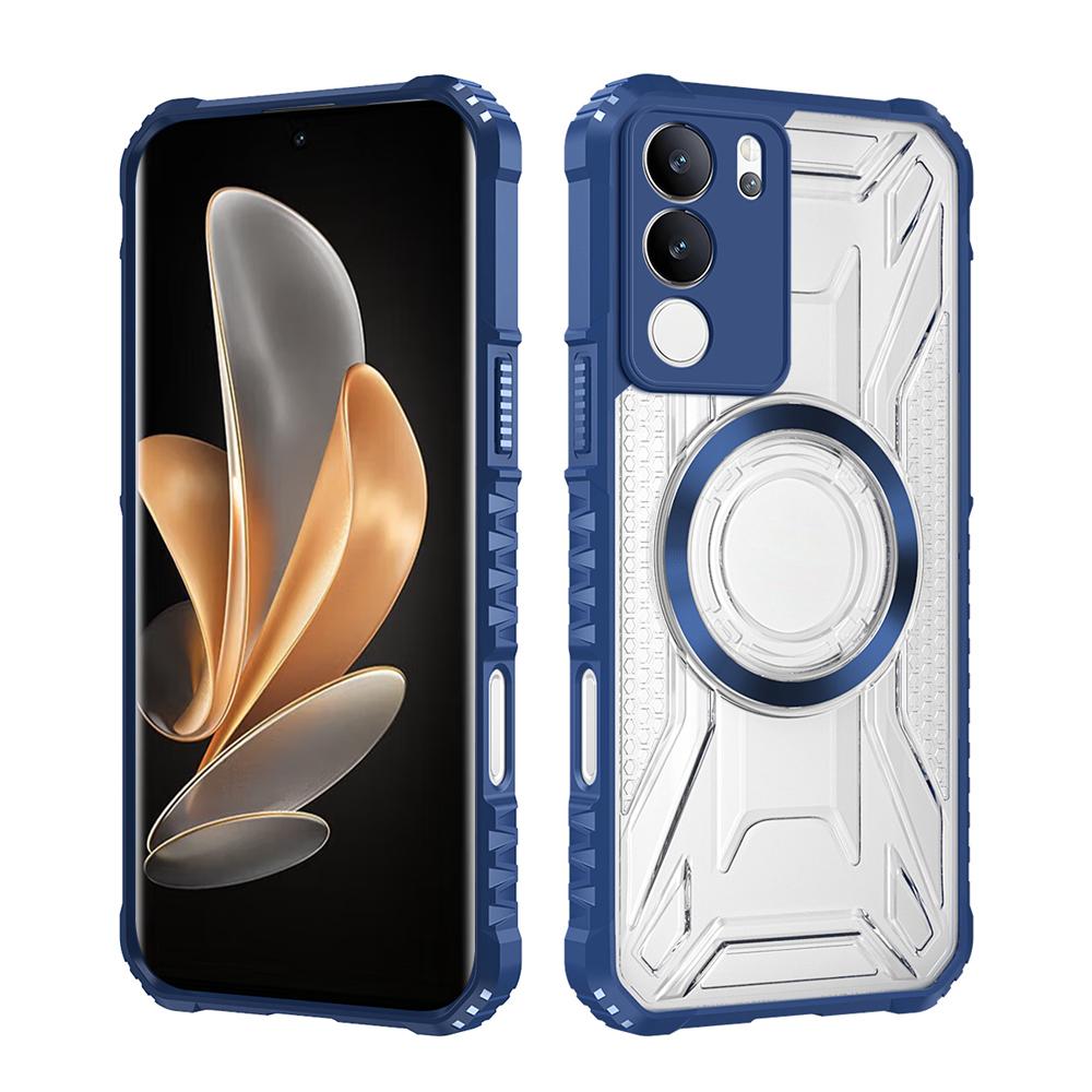 KEYSION Transparente magnetische Hülle für VIVO V29 5G Weiches Silikon+PC Robuste stoßfeste Handy-Rückseite für für VIVO V29 5G