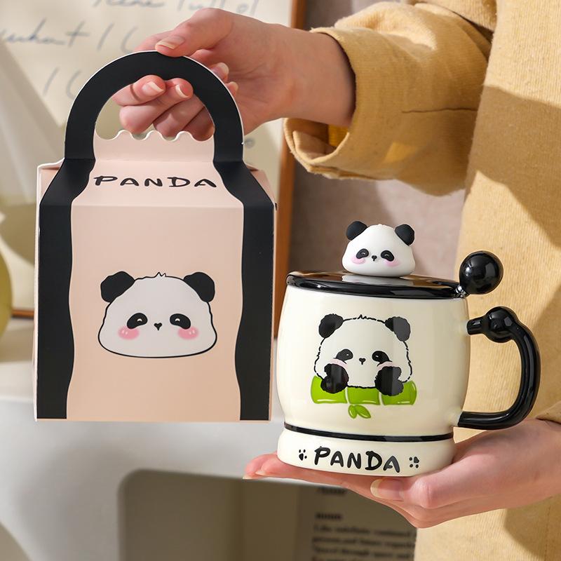 Creative Cartoon Chubby Panda Ceramic Cup Student Mug Milk Cup Office Drinking Cup Couple Cup Gift