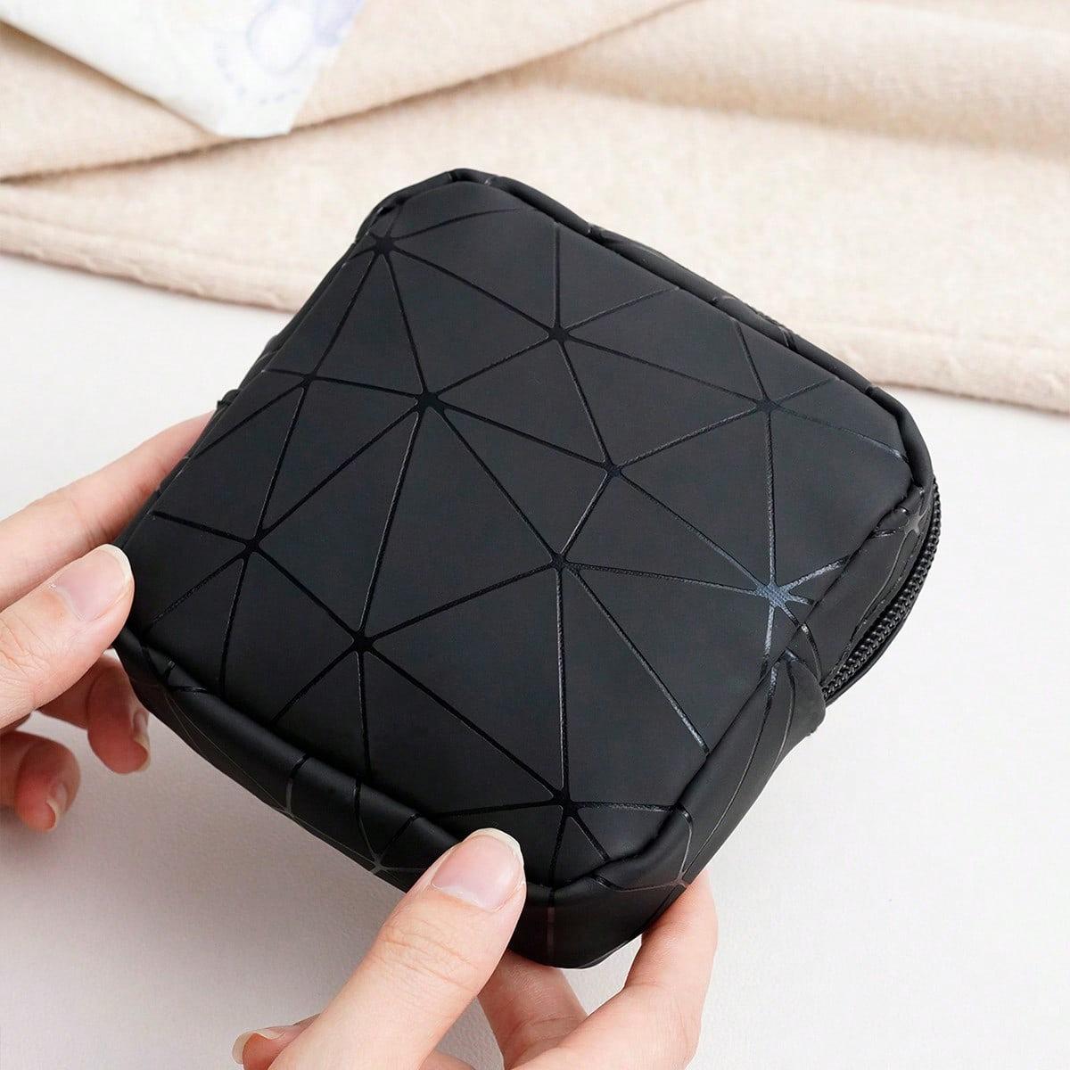 

Women Cosmetic Bag Coin Purse Makeup Bag Tampon Storage Bag Sanitary Napkin Bag Student Sanitary Pads College Dorm Essentials чорний