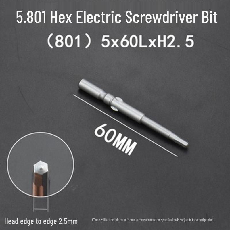 Extended Hexagonal S2 Steel Electric Screwdriver Bit with 5mm/6mm Shank