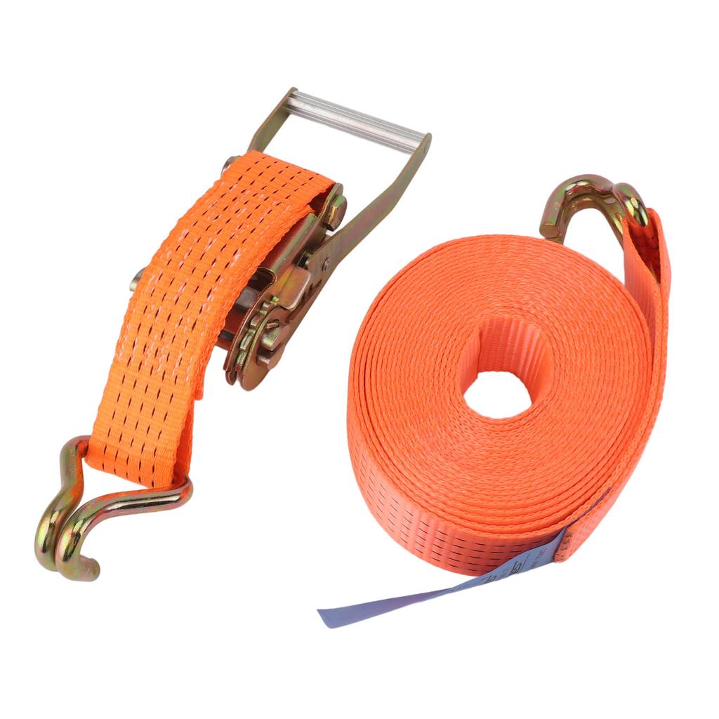 Ratchet Tie Down Cargo Straps 5000kg Heavy Duty Retractable Control with J Hooks 5Tx8m Orange