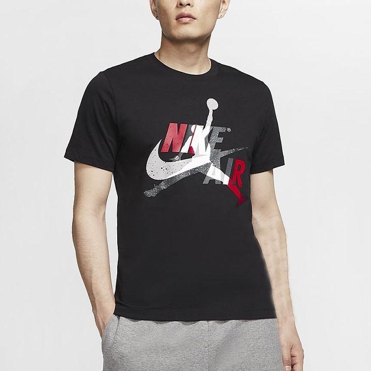 Air Jordan Jumpman Classics Logo Printed Short Sleeve TEE Men Black Men's CV1736-010