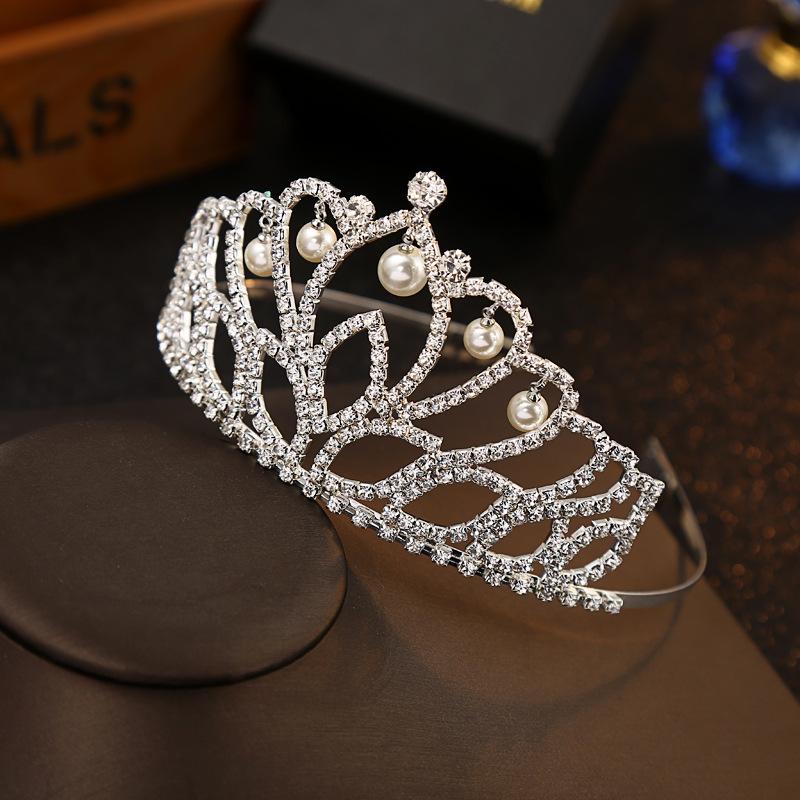 Bridal Crown Claw Chain Rhinestones Crown Dance Suit Dinner Accessories Birthday Party Adult Children Hair Comb Headband