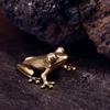 Mini Grenouille en Laiton Massif Ornement de Bureau Porte-clés Décoratif Figurine Animal Crapaud Porte-bonheur Décoration de Maison