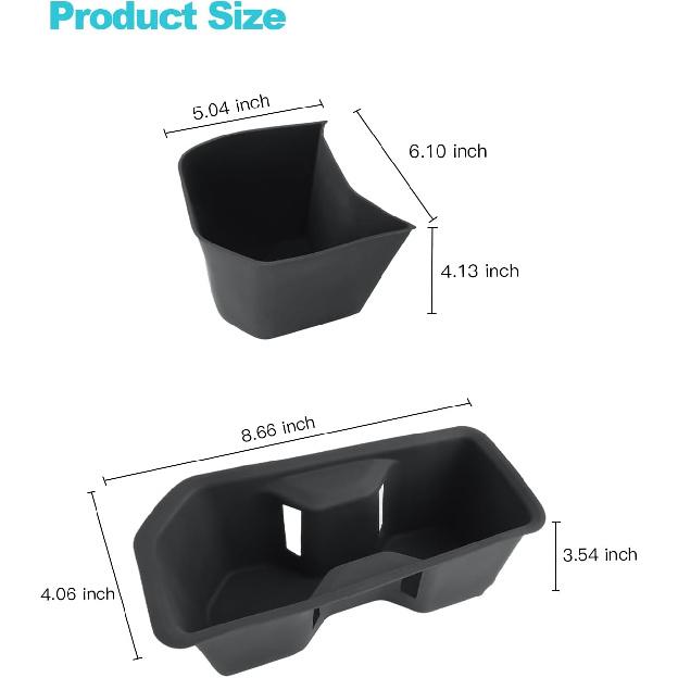 CDEFG 2PCS For 2024 2025 2026 Toyota Grand Highlander Center Console Organizer Middle Console Storage Cup Holders For 2025 2026 Toyota Grand