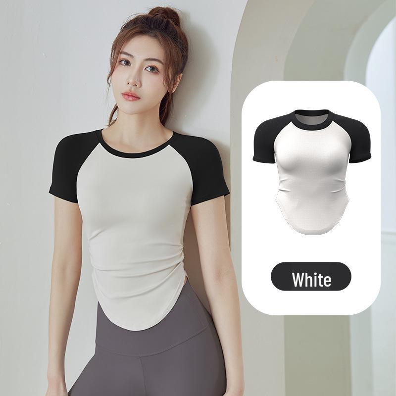 Women s Quick-Dry Yoga & Running Top - Breathable, High-Elastic, Tight-Fitting Short Sleeve Shirt S