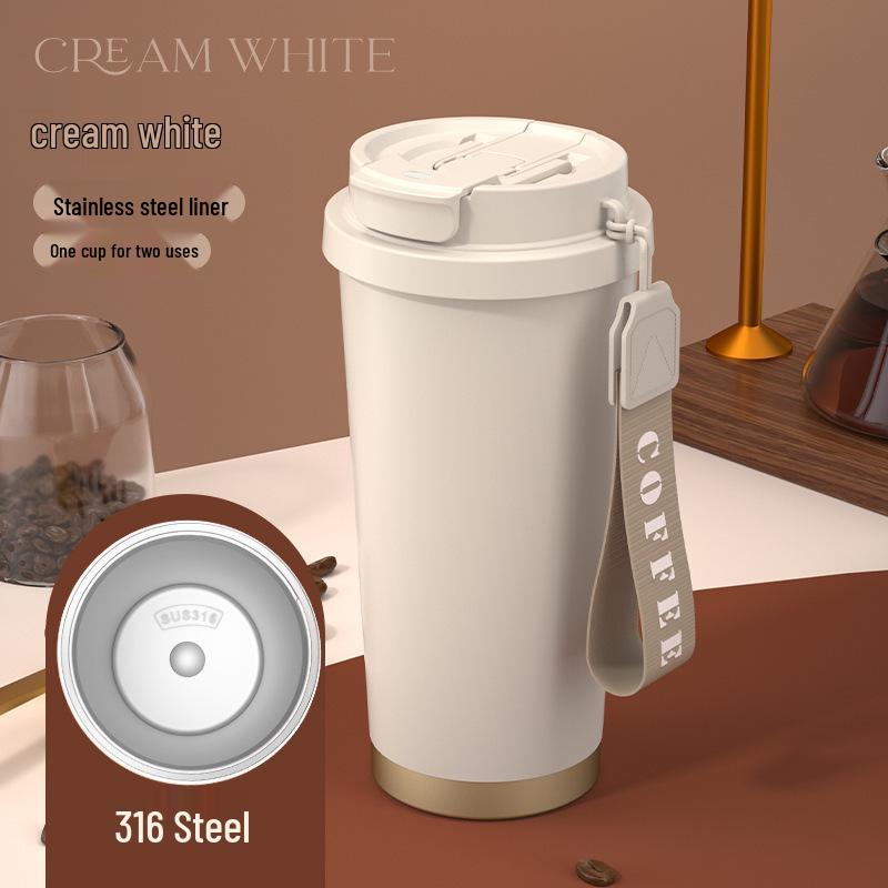Lanlinghua 316 Stainless Steel Vacuum Insulated Outdoor Coffee Mug with Rope