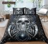 Skull Chevalier Duvet Cover Set King Size Horror Skeleton Bedding Set Day Of The Death Comforter Cover 2/3pcs For Boys Men Gifts