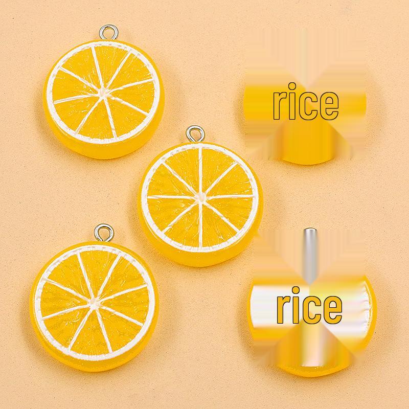 Mixed Style Resin Fruit Pendant Keychain - Kiwi, Watermelon, Lemon