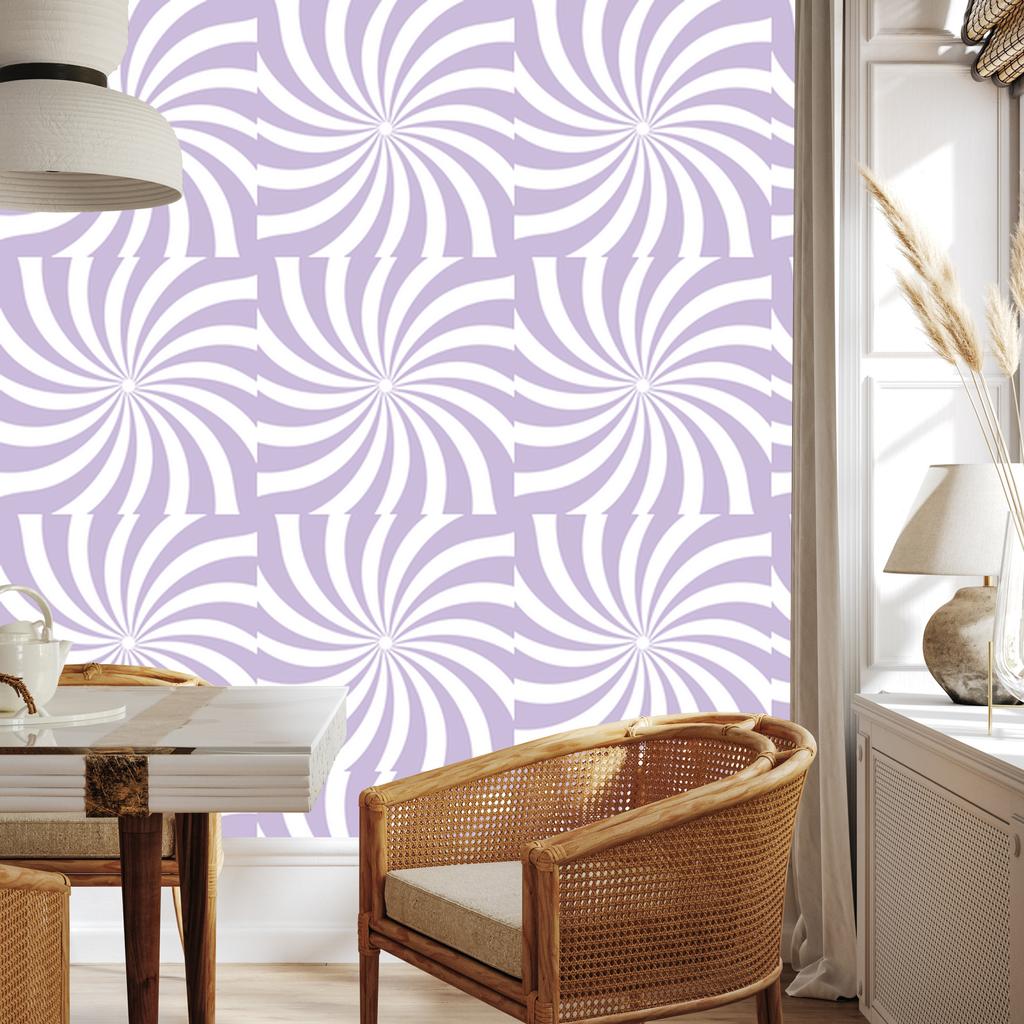Hippie Wallpaper Background White and Lavender for Living Room and Bedroom 50x1000