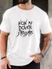 Unisex Light Blue Crew Neck Short Sleeve Tee Non Mi Dovete Stressare Italian Grunge Text Soft Cotton Male Daily Casual Summer Tops