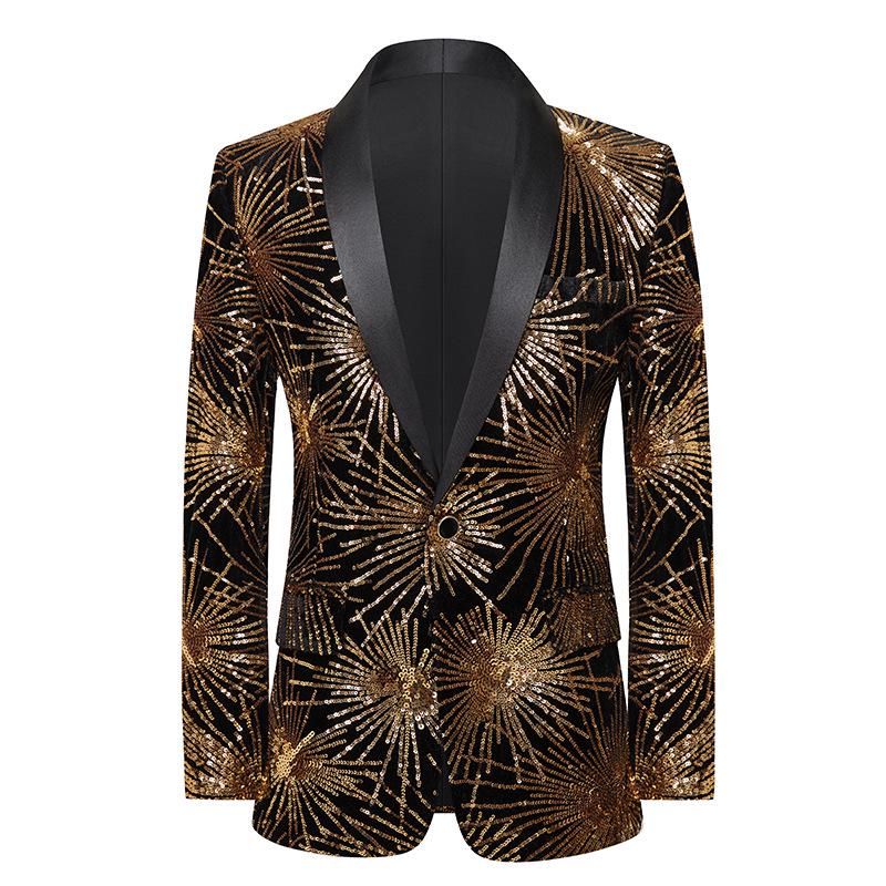 Jachetă Tuxedo Trendy cu Paiete pentru Bărbați, pentru Performanță pe Scenă