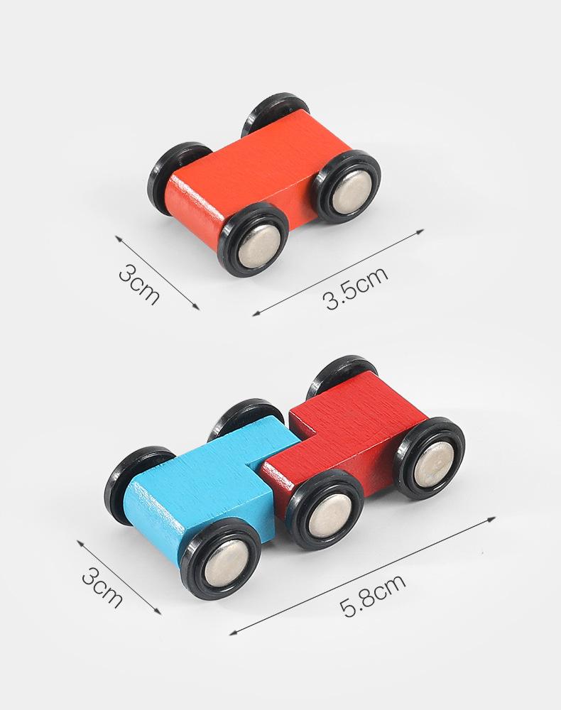 Children's Wooden Multi-Layer Racing Track Toy with Inertial Glider Cars