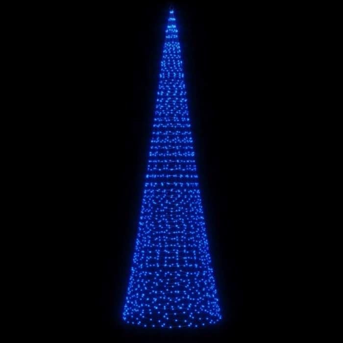 VidaXL LED Christmas Tree On Flagpole 1534 LEDs Blue 500 Cm, Christmas Decoration, LED Light, Christmas Light 358119